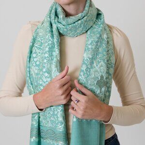 NEW Glacier Jade Women Scarf - Aari Luxurious Merino Wool Pashmina Blend Wrap